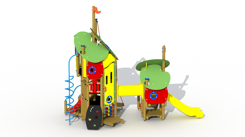 The Frog Prince (toboggan en plastique et tunnel d'exploration)
