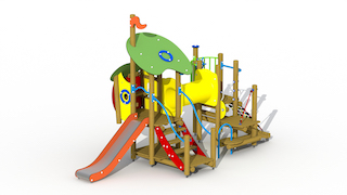 La Belle et la B&ecirc;te (toboggan et tunnel en acier inoxydable)