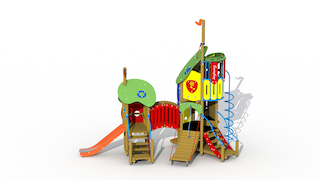 The Frog Prince (toboggan en acier inoxydable et pont courbe)