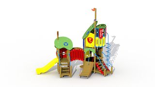 The Frog Prince (toboggan en plastique et pont courbe)