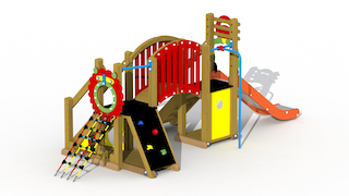Mammoet (passerelle courbe, barre de douche droite)