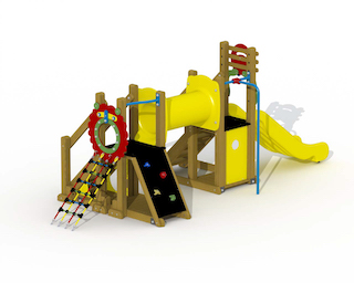 Mammoet (glissi&egrave;re en plastique, tunnel d'exploration, barre de glissi&egrave;re droite)
