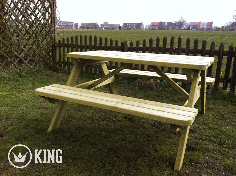 <BIG><B>KING ® 6 Tables de pique-nique 1.40m / 4cm d'épaisseur (6 TABLES)</B></BIG>