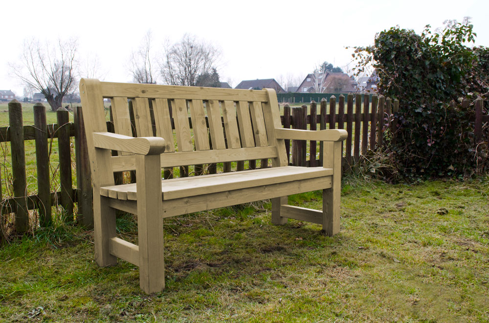 KING ® Banc de jardin en bois Charles 140 cm (traité)