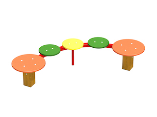 banc de conte de f&eacute;es courb&eacute; (5 places)