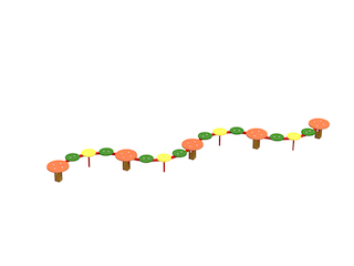 banc de conte de f&eacute;es courb&eacute; (17 places)