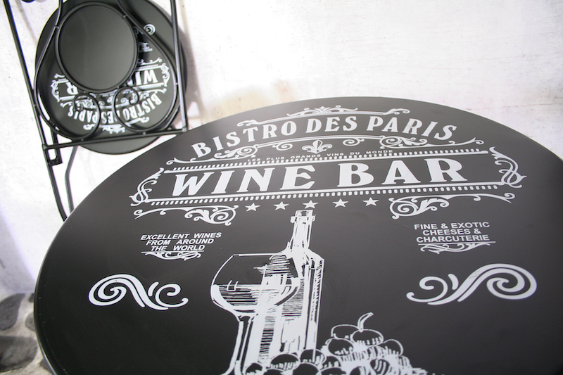 Ensemble bistro pliant Paris noir