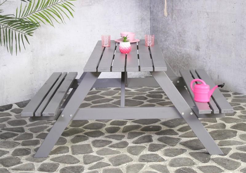 Table de pique-nique Remia gris 150cm FSC 100%