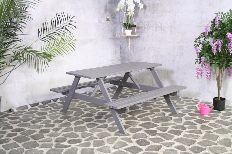 Table de pique-nique Remia gris 150cm FSC 100%