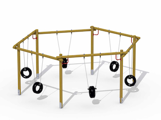 Balan�oire hexagonale (si&egrave;ge de pneu sp&eacute;cial)