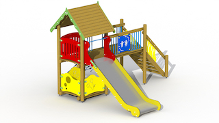 Ch&acirc;teau de pirate (toboggan en acier inoxydable)