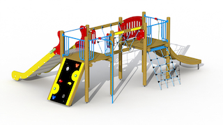 Village indien (pont + toboggan Low Inox)