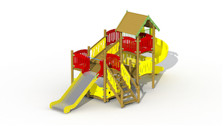 Ch&acirc;teau des pirates (glissi&egrave;re en spirale + glissi&egrave;re &agrave; faible teneur en Inox)