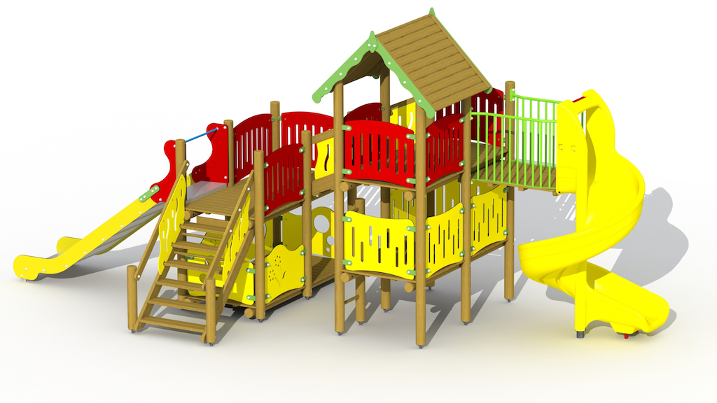 Château Corsaire (Toboggan Spirale + Toboggan Low Inox)