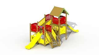 Ch&acirc;teau de pirate (High Inox + Low Plastic Slide)