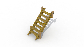 Escalier de terrain 2,1 m sans main courante