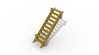 Escalier de terrain 2,7 m sans main courante