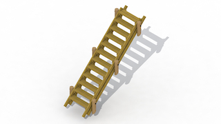 Escalier de terrain 3,3 m sans main courante