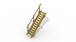 Escalier de terrain 3,3 m avec main courante