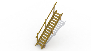 Escalier tout-terrain 3,9 m avec main courante