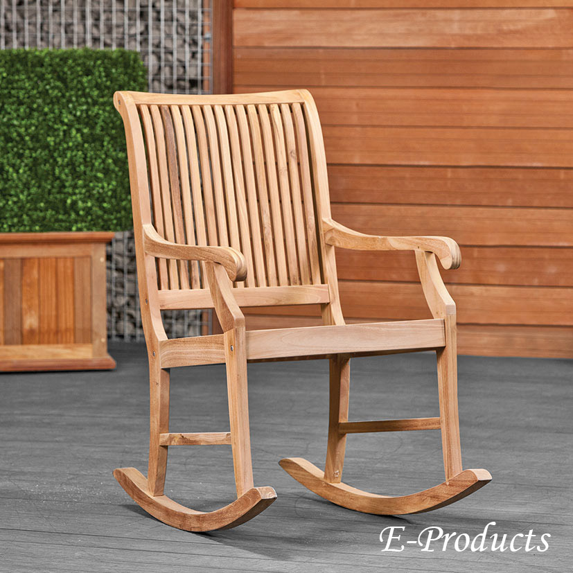 <BIG><B>Fauteuil à bascule relax en teck</B></BIG>