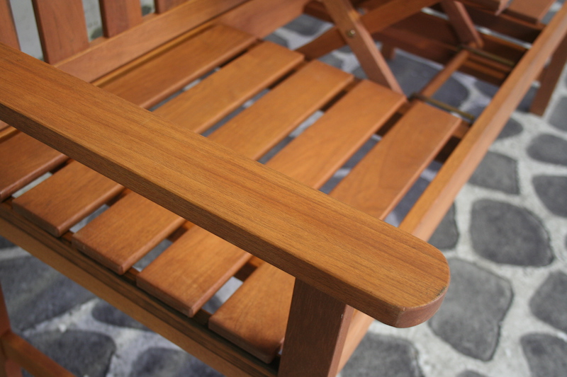 Banc de jardin en teck Meranti avec option table