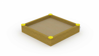Bac à sable en poutres avec 4 places "petit carré 1,8 x 1,8 m"