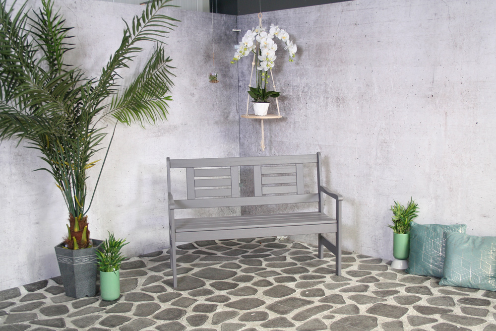 <BIG><B>Banc de jardin 2 places Amelie 120 cm gris foncé</B></BIG>