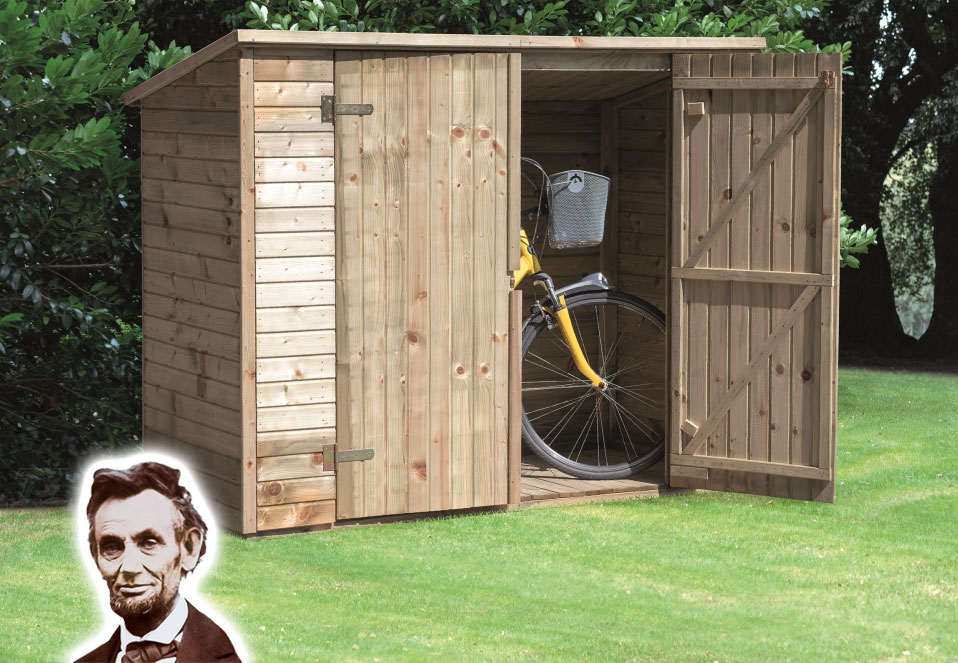 <BIG><B>Armoire de jardin box à vélo Lincoln (200 x 90 x 146-161 cm)</B></BIG>