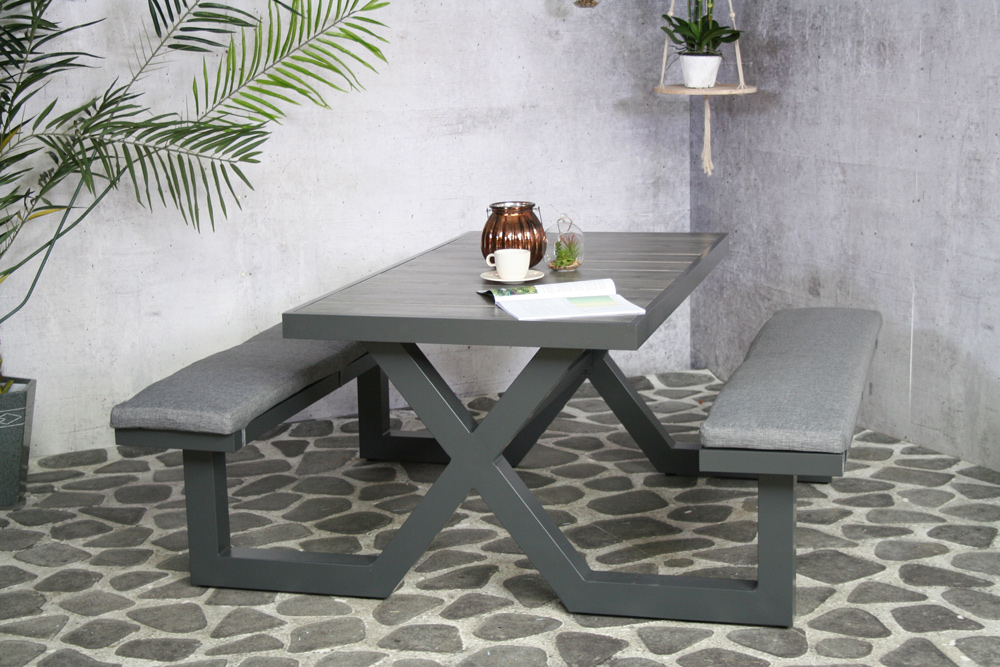Table de pique-nique Merope anthracite 160 cm (aluminium)