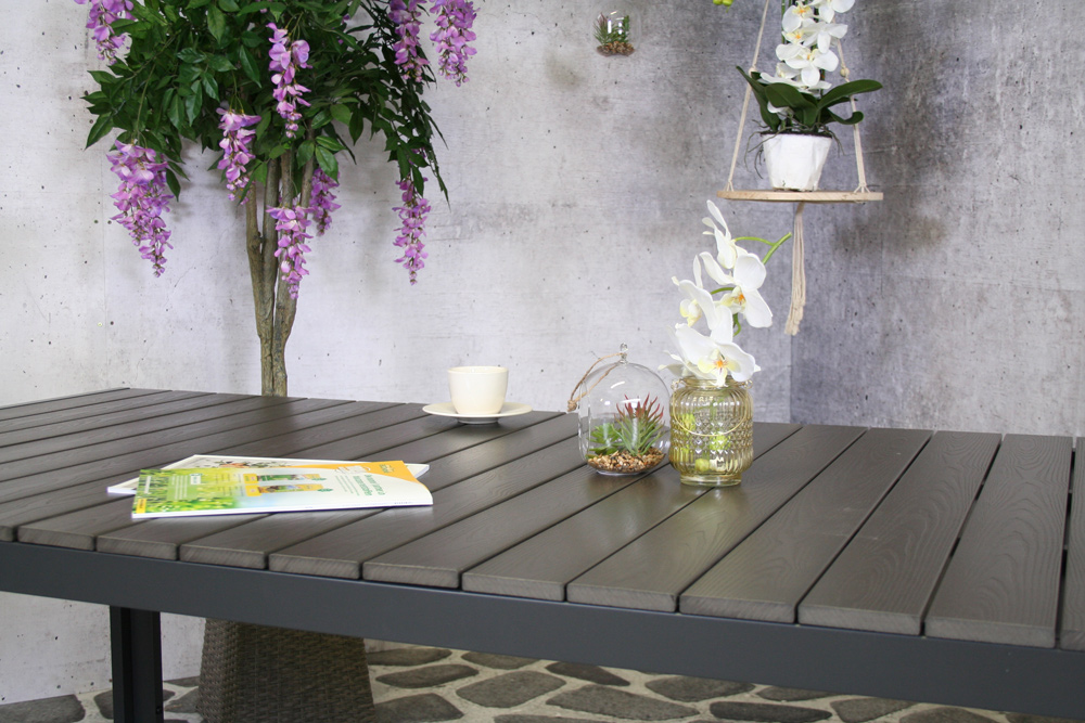 Zoutelande Polywood Table de jardin Gris 220x100cm