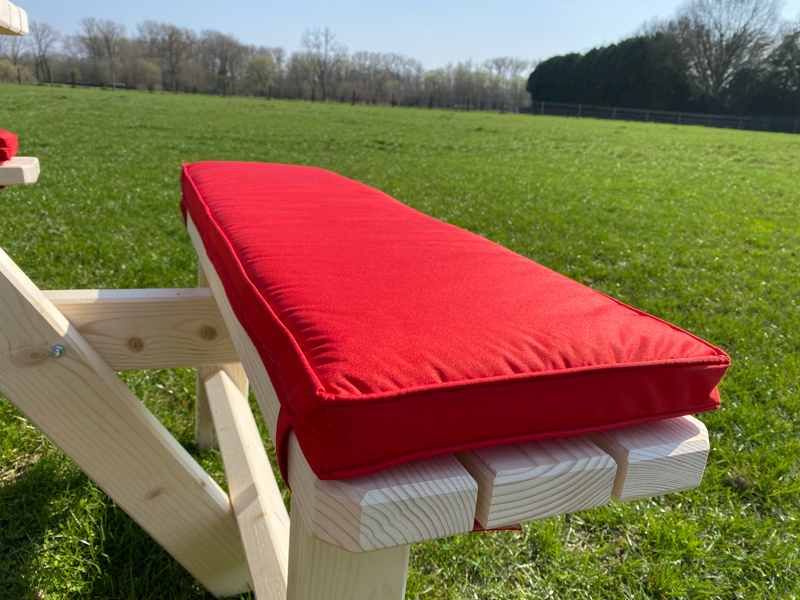 Coussin de table de pique-nique rouge 57cm