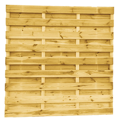 &Eacute;cran d'&eacute;tag&egrave;re | Pin | Plan&eacute; | 21 planches de 15 mm | 180 x 180 cm | droite | vert impr&eacute;gn&eacute;