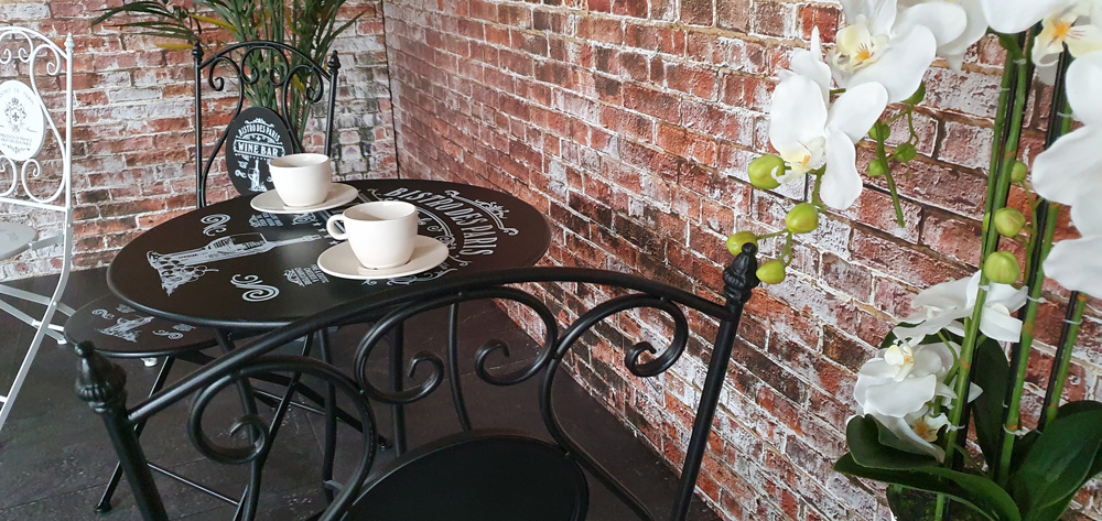 Table de jardin noire Bistro de Paris
