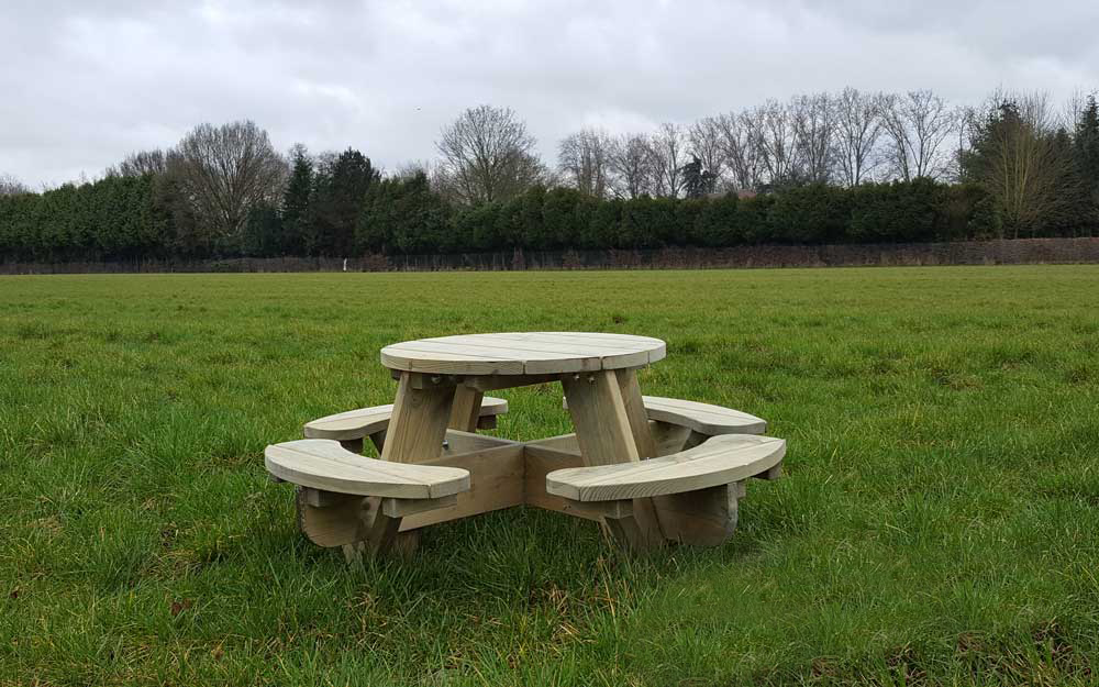 Table de pique-nique ronde Jimmy pour les tout-petits (120 x 120 cm)