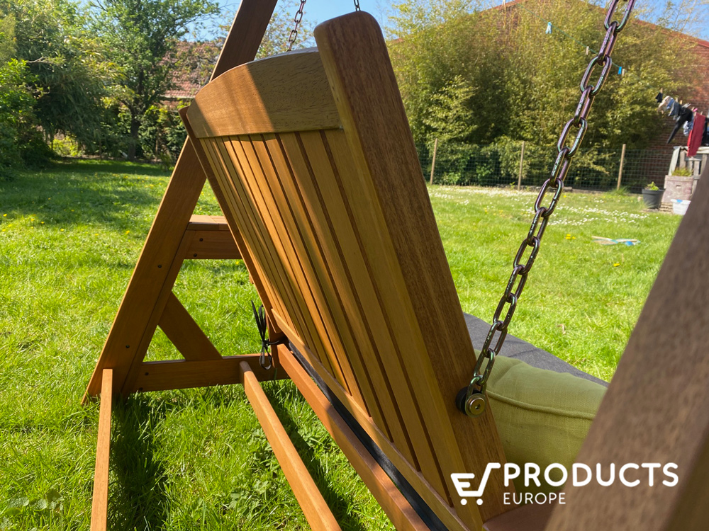 <BIG><B>Balanoire de porche en bois dur avec coussins</B></BIG>