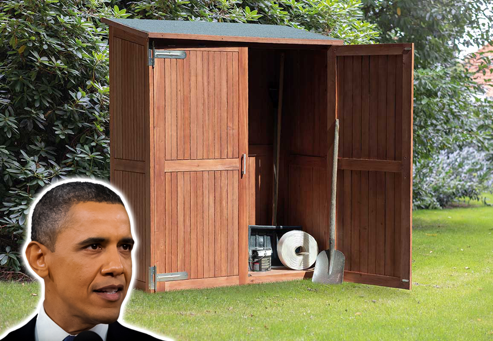 <BIG><B>Armoire de jardin Obama en bois dur (185 x 145 x 65 cm)</B></BIG>
